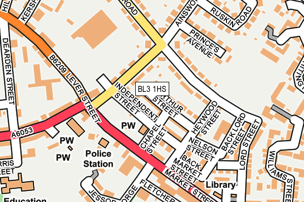 BL3 1HS map - OS OpenMap – Local (Ordnance Survey)