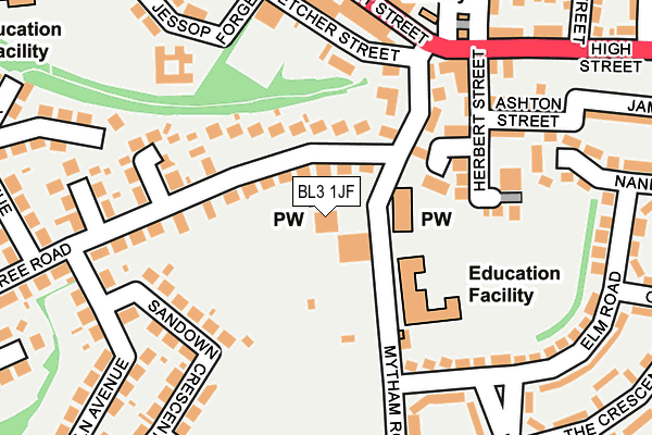 BL3 1JF map - OS OpenMap – Local (Ordnance Survey) BL3 1JF map - OS OpenMap – Local (Ordnance Survey)