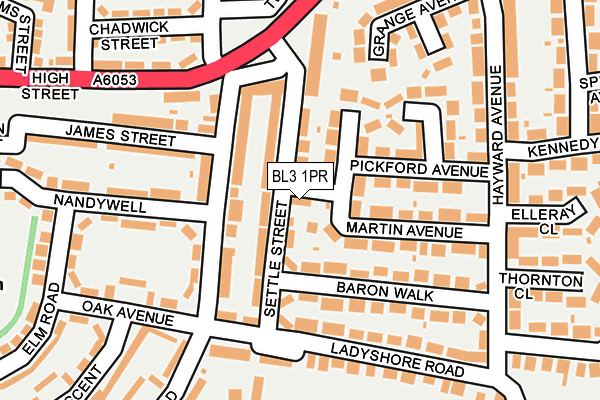 BL3 1PR map - OS OpenMap – Local (Ordnance Survey)
