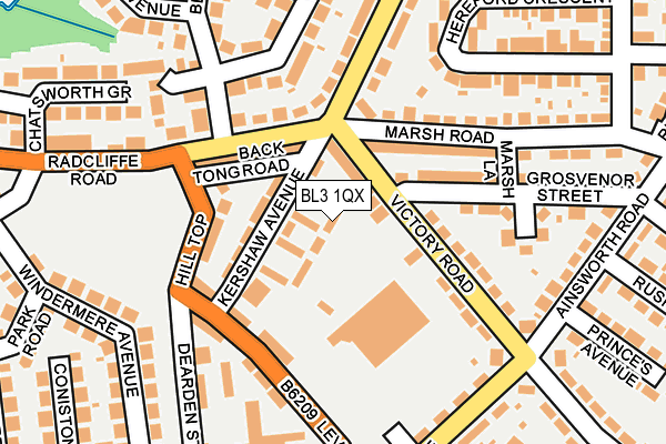 BL3 1QX map - OS OpenMap – Local (Ordnance Survey) BL3 1QX map - OS OpenMap – Local (Ordnance Survey)