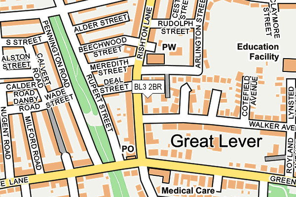 BL3 2BR map - OS OpenMap – Local (Ordnance Survey) BL3 2BR map - OS OpenMap – Local (Ordnance Survey)