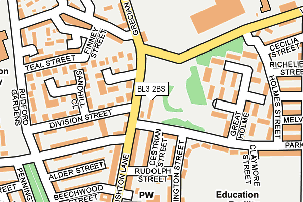 BL3 2BS map - OS OpenMap – Local (Ordnance Survey) BL3 2BS map - OS OpenMap – Local (Ordnance Survey)