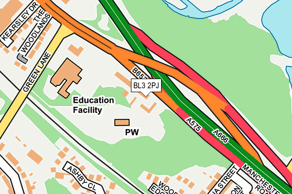 BL3 2PJ map - OS OpenMap – Local (Ordnance Survey)