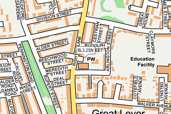 BL3 2SN map - OS OpenMap – Local (Ordnance Survey) BL3 2SN map - OS OpenMap – Local (Ordnance Survey)
