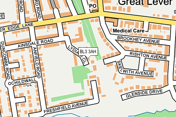 BL3 3AH map - OS OpenMap – Local (Ordnance Survey) BL3 3AH map - OS OpenMap – Local (Ordnance Survey)