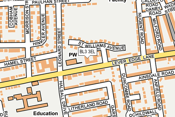 BL3 3EL map - OS OpenMap – Local (Ordnance Survey) BL3 3EL map - OS OpenMap – Local (Ordnance Survey)