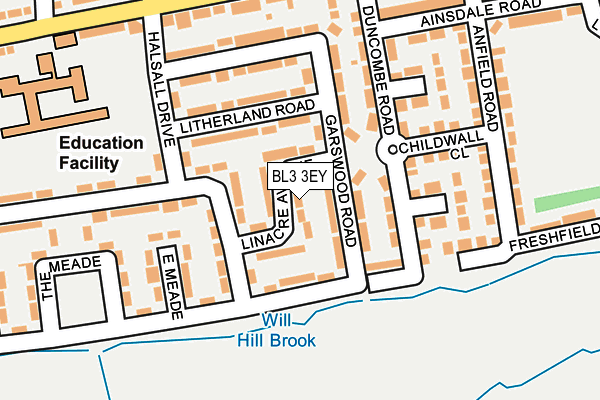 BL3 3EY map - OS OpenMap – Local (Ordnance Survey)