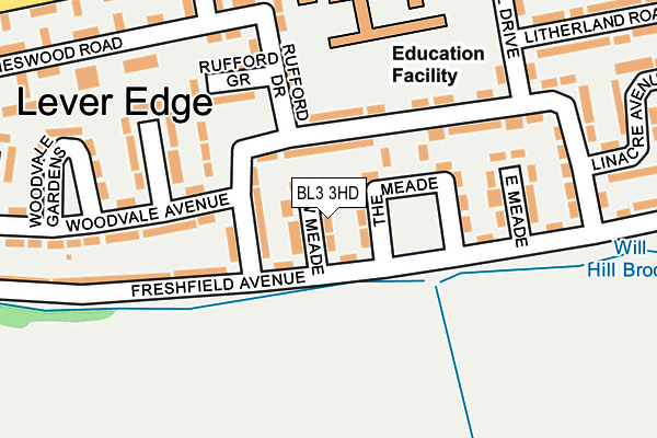 BL3 3HD map - OS OpenMap – Local (Ordnance Survey)