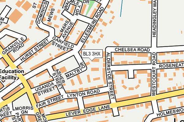 BL3 3HX map - OS OpenMap – Local (Ordnance Survey) BL3 3HX map - OS OpenMap – Local (Ordnance Survey)