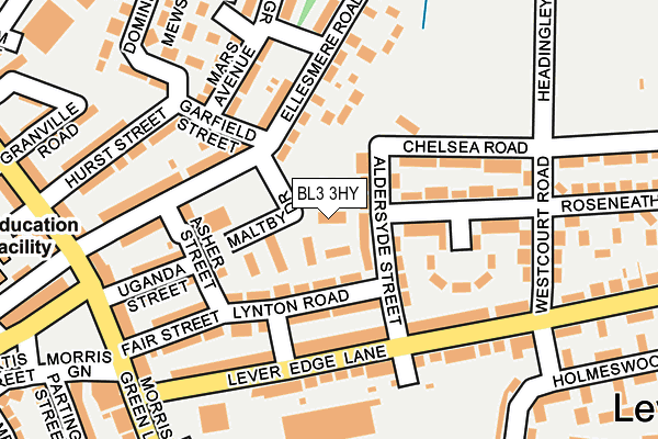 BL3 3HY map - OS OpenMap – Local (Ordnance Survey) BL3 3HY map - OS OpenMap – Local (Ordnance Survey)