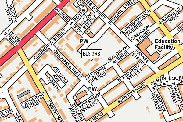 BL3 3RB map - OS OpenMap – Local (Ordnance Survey) BL3 3RB map - OS OpenMap – Local (Ordnance Survey)