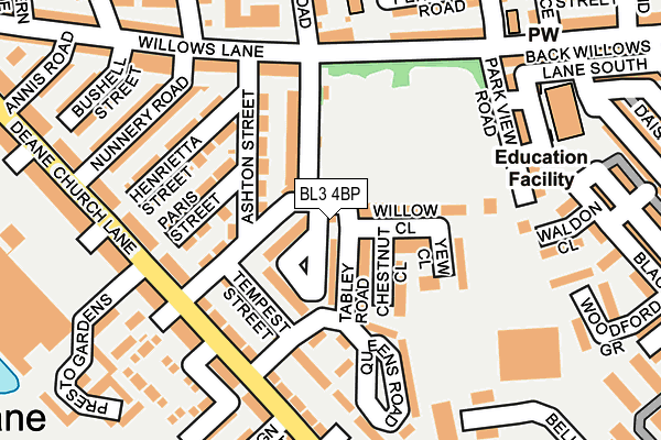 BL3 4BP map - OS OpenMap – Local (Ordnance Survey) BL3 4BP map - OS OpenMap – Local (Ordnance Survey)