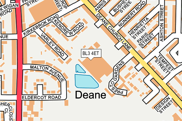BL3 4ET map - OS OpenMap – Local (Ordnance Survey) BL3 4ET map - OS OpenMap – Local (Ordnance Survey)