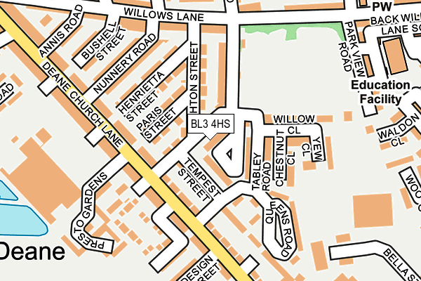 BL3 4HS map - OS OpenMap – Local (Ordnance Survey) BL3 4HS map - OS OpenMap – Local (Ordnance Survey)