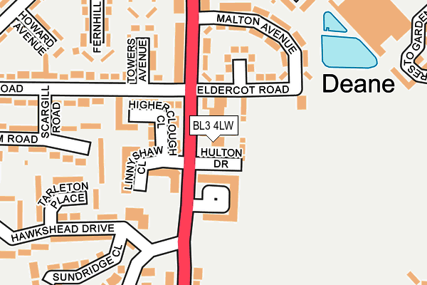 BL3 4LW map - OS OpenMap – Local (Ordnance Survey) BL3 4LW map - OS OpenMap – Local (Ordnance Survey)