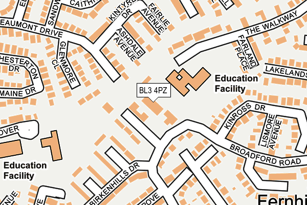 BL3 4PZ map - OS OpenMap – Local (Ordnance Survey) BL3 4PZ map - OS OpenMap – Local (Ordnance Survey)