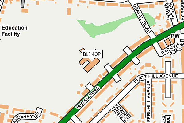 BL3 4QP map - OS OpenMap – Local (Ordnance Survey) BL3 4QP map - OS OpenMap – Local (Ordnance Survey)