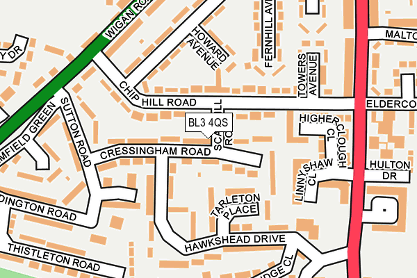 BL3 4QS map - OS OpenMap – Local (Ordnance Survey) BL3 4QS map - OS OpenMap – Local (Ordnance Survey)