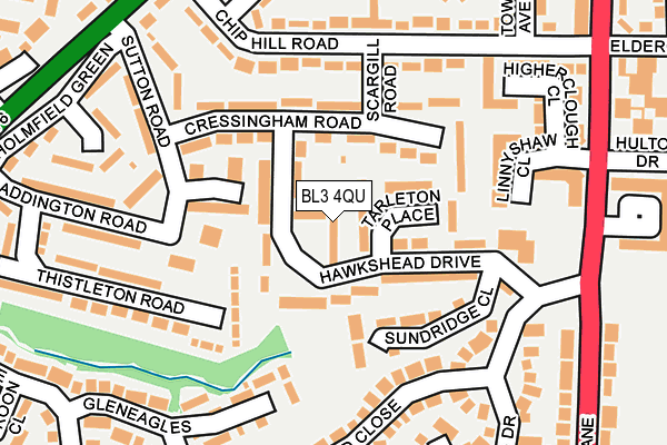 BL3 4QU map - OS OpenMap – Local (Ordnance Survey) BL3 4QU map - OS OpenMap – Local (Ordnance Survey)