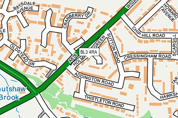 BL3 4RA map - OS OpenMap – Local (Ordnance Survey) BL3 4RA map - OS OpenMap – Local (Ordnance Survey)