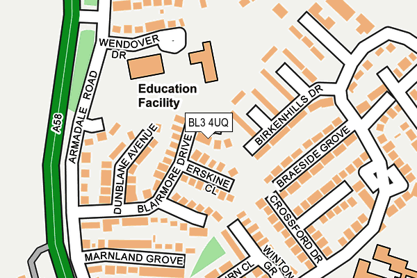 BL3 4UQ map - OS OpenMap – Local (Ordnance Survey) BL3 4UQ map - OS OpenMap – Local (Ordnance Survey)