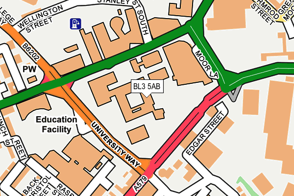 BL3 5AB map - OS OpenMap – Local (Ordnance Survey) BL3 5AB map - OS OpenMap – Local (Ordnance Survey)