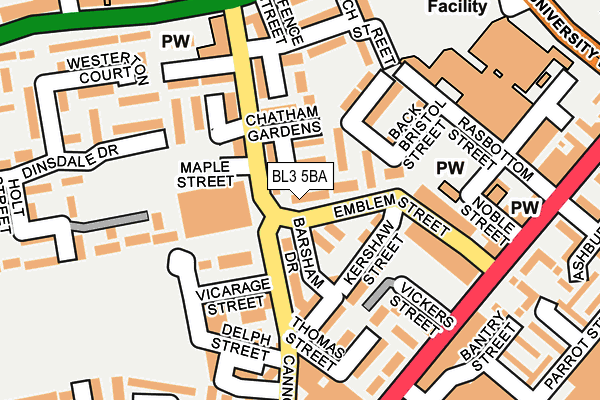 BL3 5BA map - OS OpenMap – Local (Ordnance Survey) BL3 5BA map - OS OpenMap – Local (Ordnance Survey)