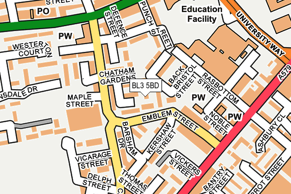 BL3 5BD map - OS OpenMap – Local (Ordnance Survey) BL3 5BD map - OS OpenMap – Local (Ordnance Survey)