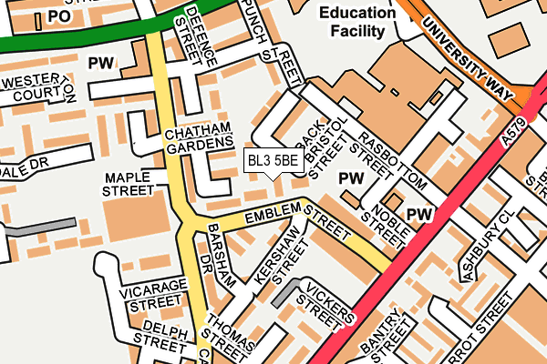 BL3 5BE map - OS OpenMap – Local (Ordnance Survey) BL3 5BE map - OS OpenMap – Local (Ordnance Survey)