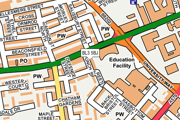 BL3 5BJ map - OS OpenMap – Local (Ordnance Survey) BL3 5BJ map - OS OpenMap – Local (Ordnance Survey)