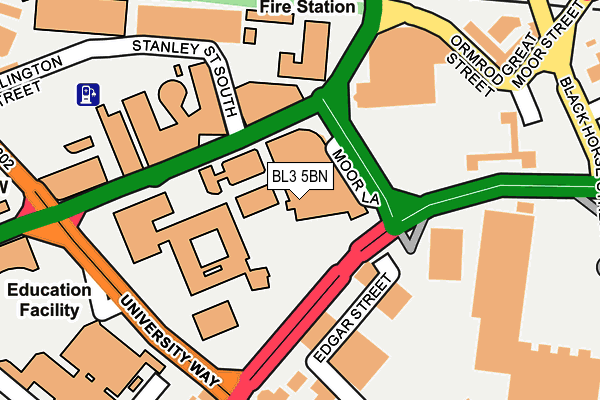 BL3 5BN map - OS OpenMap – Local (Ordnance Survey) BL3 5BN map - OS OpenMap – Local (Ordnance Survey)