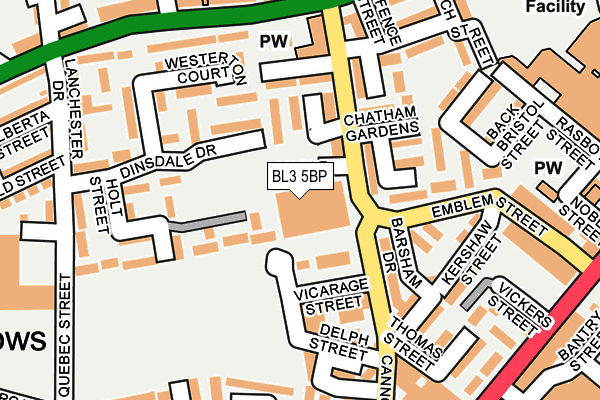 BL3 5BP map - OS OpenMap – Local (Ordnance Survey) BL3 5BP map - OS OpenMap – Local (Ordnance Survey)