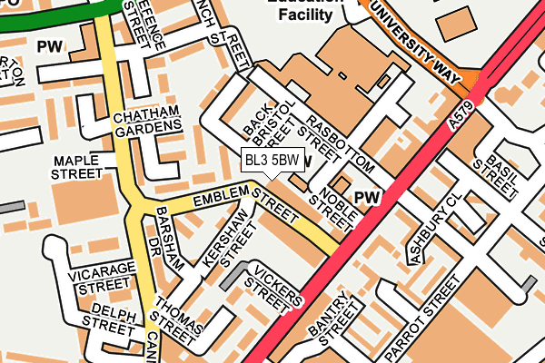 BL3 5BW map - OS OpenMap – Local (Ordnance Survey) BL3 5BW map - OS OpenMap – Local (Ordnance Survey)
