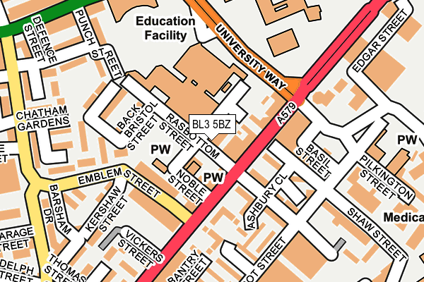 BL3 5BZ map - OS OpenMap – Local (Ordnance Survey) BL3 5BZ map - OS OpenMap – Local (Ordnance Survey)