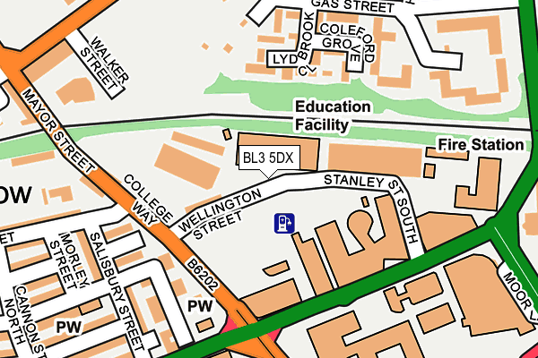 BL3 5DX map - OS OpenMap – Local (Ordnance Survey) BL3 5DX map - OS OpenMap – Local (Ordnance Survey)
