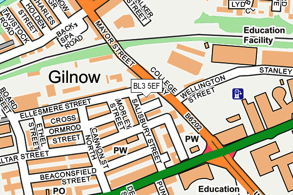BL3 5EF map - OS OpenMap – Local (Ordnance Survey) BL3 5EF map - OS OpenMap – Local (Ordnance Survey)