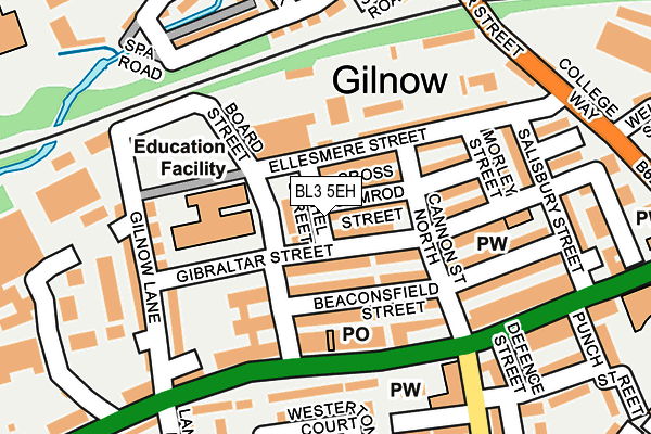 BL3 5EH map - OS OpenMap – Local (Ordnance Survey) BL3 5EH map - OS OpenMap – Local (Ordnance Survey)