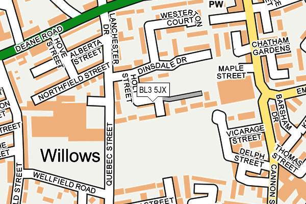 BL3 5JX map - OS OpenMap – Local (Ordnance Survey) BL3 5JX map - OS OpenMap – Local (Ordnance Survey)
