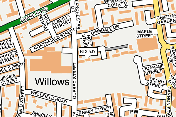 BL3 5JY map - OS OpenMap – Local (Ordnance Survey) BL3 5JY map - OS OpenMap – Local (Ordnance Survey)
