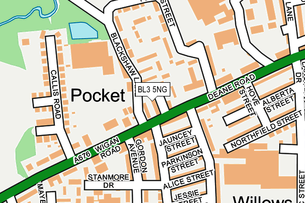 BL3 5NG map - OS OpenMap – Local (Ordnance Survey) BL3 5NG map - OS OpenMap – Local (Ordnance Survey)
