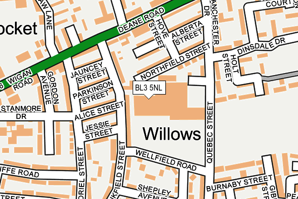 BL3 5NL map - OS OpenMap – Local (Ordnance Survey) BL3 5NL map - OS OpenMap – Local (Ordnance Survey)