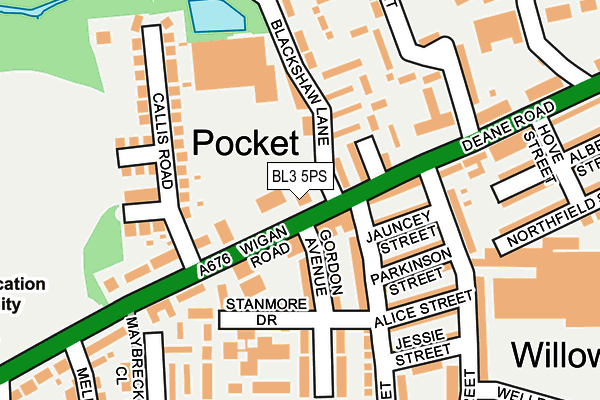 BL3 5PS map - OS OpenMap – Local (Ordnance Survey) BL3 5PS map - OS OpenMap – Local (Ordnance Survey)