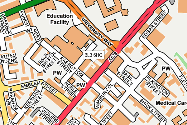 BL3 6HQ map - OS OpenMap – Local (Ordnance Survey) BL3 6HQ map - OS OpenMap – Local (Ordnance Survey)