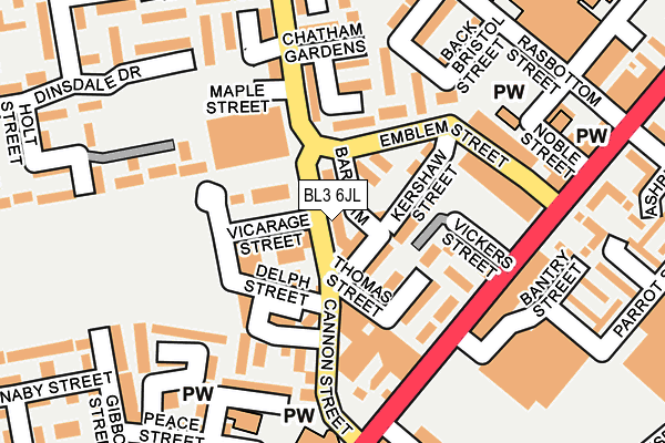 BL3 6JL map - OS OpenMap – Local (Ordnance Survey) BL3 6JL map - OS OpenMap – Local (Ordnance Survey)
