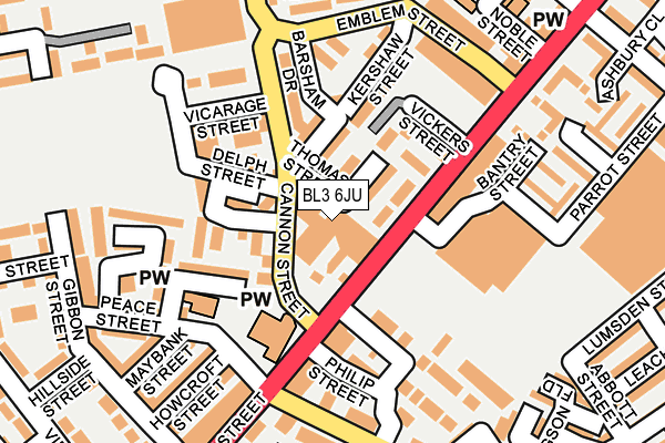 BL3 6JU map - OS OpenMap – Local (Ordnance Survey) BL3 6JU map - OS OpenMap – Local (Ordnance Survey)