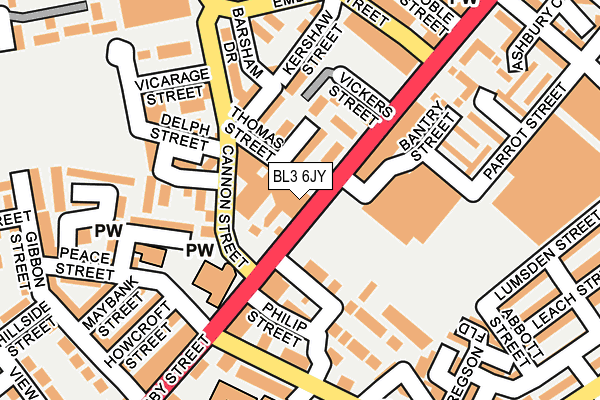 BL3 6JY map - OS OpenMap – Local (Ordnance Survey) BL3 6JY map - OS OpenMap – Local (Ordnance Survey)