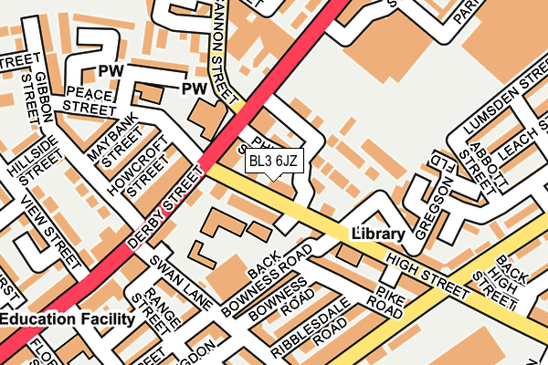 BL3 6JZ map - OS OpenMap – Local (Ordnance Survey) BL3 6JZ map - OS OpenMap – Local (Ordnance Survey)