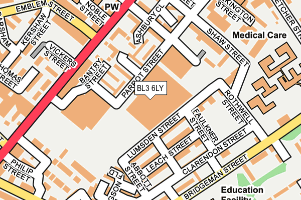 BL3 6LY map - OS OpenMap – Local (Ordnance Survey) BL3 6LY map - OS OpenMap – Local (Ordnance Survey)