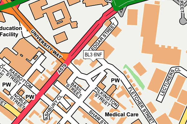 BL3 6NF map - OS OpenMap – Local (Ordnance Survey) BL3 6NF map - OS OpenMap – Local (Ordnance Survey)