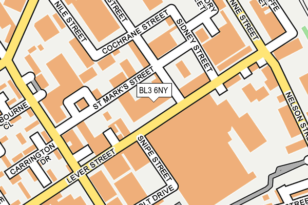 BL3 6NY map - OS OpenMap – Local (Ordnance Survey) BL3 6NY map - OS OpenMap – Local (Ordnance Survey)